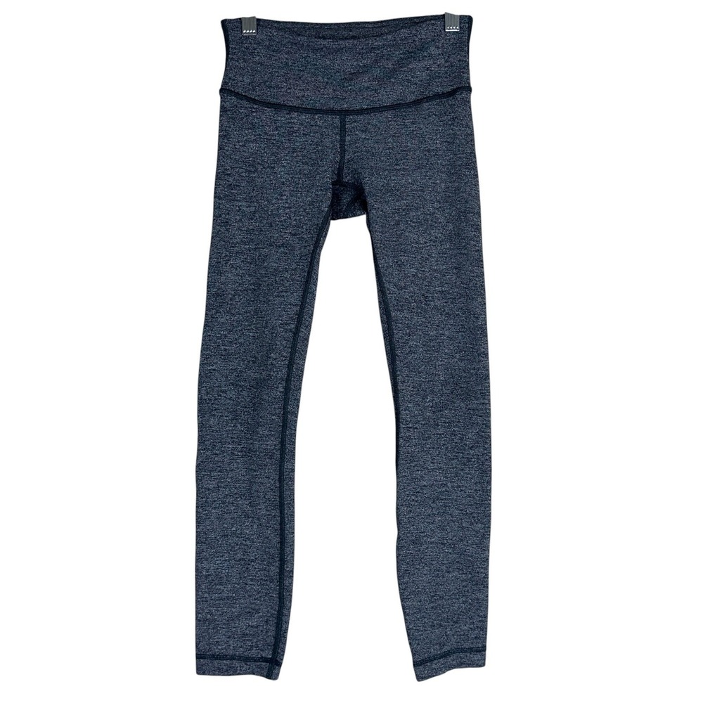 Lululemon Wunder Under Space Dye Heathered Leggings Gray Athleisure Size 2